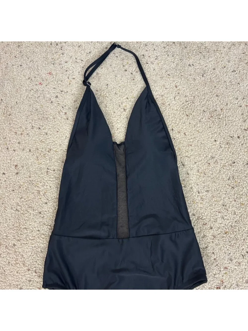 Summersalt Black 1 Piece Swim Suit Sheer Panel Size 8 Women's